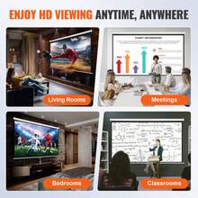 Manual Pull Down Projector Screen, 100 Inch 16:9 4K 1080 HD Retractable Projector Screen, Auto-Locking Portable Projection Screen, Portable Projector Movie Screen For Family Home Office Theater - Manual Pull-down 100 Inch - View 6