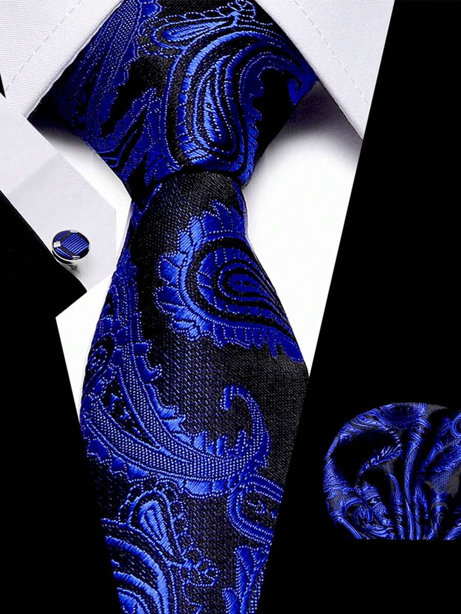 3pcs/Set Men's Tie Set, Multi-Pattern Design, Fashionable And Elegant, Suitable For Dances, Dates, Business Meetings, Weddings, Holidays And Other Occasions - Color Mixing - View 1