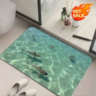 Super Absorbent Anti-Slip Silica Gel Bath Mat, Designed With Fashionable Colors, Featuring Excellent Water Absorption And Stain Resistance. Non-Slip Textured Bottom Prevents Mat Movement Or Sliding. Suitable For Bathroom, Kitchen Entrance, Hotel Bedroom Foyer, And More.