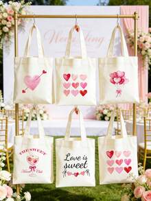 Disponible en talla S/M/L, bolso de lona grande con capacidad, bolso de compras, bolso de hombro con tema de corazón rosa, bolso de regalo con patrones de acuarela de corazón, lazo, cereza, fresa, arcoíris, estrella, adecuado para cumpleaños, vacaciones, Día de San Valentín, Día de la Madre, aniversario, regreso a la escuela, fiesta de graduación, fiesta temática de niñas, piscina, playa, fiesta de spa, despedida de soltera, boda, bolsa de caramelos y aperitivos de cumpleaños, decoración de fiesta - Beis - Ver 2