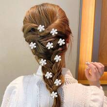 10 件仿珍珠花装饰发夹优雅、发饰、爪夹、发夹、发夹、学校用品、学院秋冬发夹，适合度假装扮女士 - 彩色 - 查看 12