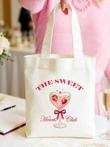 Disponible en talla S/M/L, bolso de lona grande con capacidad, bolso de compras, bolso de hombro con tema de corazón rosa, bolso de regalo con patrones de acuarela de corazón, lazo, cereza, fresa, arcoíris, estrella, adecuado para cumpleaños, vacaciones, Día de San Valentín, Día de la Madre, aniversario, regreso a la escuela, fiesta de graduación, fiesta temática de niñas, piscina, playa, fiesta de spa, despedida de soltera, boda, bolsa de caramelos y aperitivos de cumpleaños, decoración de fiesta - Beis - Ver 19