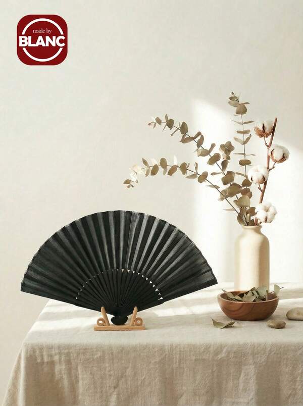 3pcs Black Classic Folding Hand Fan, Great Gift For Summer Cooling, Elegant And Fashionable Black Folding Fan, Easy To Carry And Store, Suitable For Weddings, Parties, Performances, Dancing, Home Decor, Festivals, Birthday Gifts, Graduation Gifts And More Occasions.