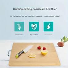 Home Use Smooth And Flat Organic Bamboo Cutting Board Natural Handle Cutting Board, Meat And Cheese Cutting Board - 11.81*17.32英寸 - 查看 9