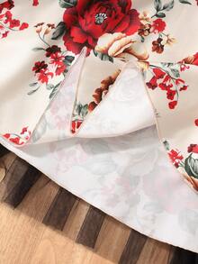 Summer Floral Print Mesh Girls Dress, Elegant & Fashionable - Multicolor - View 9