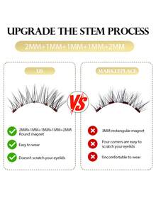 MAGEFY 1 Set magnetische Wimpern mit Applikator, kein Kleber & kein Make-up Entferner nötig, natürliche vernetzte Full Lash Extension, weich & tragbar, Augen Schönheit verbessern, leicht & nicht reizend, wiederverwendbar täglich, Katzenaugen & 3D Kunstmink Wimpern, elegantes Geschenk, Essentials für Sommerreisen, Strandurlaub, Camping - Natürliche Wimpern - Übersicht 12