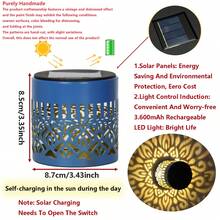 1个太阳能围栏灯,户外壁灯,镂空设计,LED太阳能灯,适用于花园、庭院、露台、楼梯照明,也可用于花园、草坪、露台、楼梯、生日派对装饰、庭院花园装饰、前门装饰、圣诞节和万圣节派对庭院装饰、斋月灯笼、斋月装饰 - TY-K223 - 查看 13