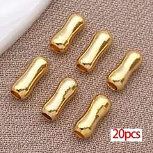 20颗18K镀金黄铜隔珠，竹节珠，金属管珠，小骨质散珠，适用于珠宝制作、手链、项链等DIY工艺品 - 彩色 - 查看 12