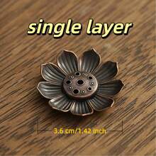 1pc Vintage Lotus Incense Burner/Holder, Elegant And Compact Design, Suitable For Living Room, Bedroom And Tea Table - Gold - View 22