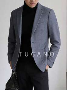 Tucano Áo vest công sở nam kẻ caro dáng ôm, cài một hàng khuy, phù hợp cho công sở, đi làm mùa đông, các buổi gặp gỡ thường ngày, món đồ thiết yếu cho quý ông hiện đại. - Xám - Xem 2