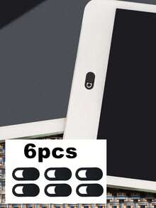 6pcs Camera Cover Slide, Privacy Protection Sticker For Smartphone, Laptop, Tablet, PC, Camera Lens - Adhesive, And Stylish - Black - View 2