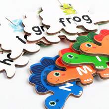 Children's Letter Matching Puzzle Game Toy, Dinosaur Shaped Letter Recognition Word Matching Family Early Education Interactive Game Toy, Metal Tin Pocket Letter Matching Puzzle, Suitable For Boys And Girls Travel Game Toys, Letter And Word Enlightenment Game Toy - Multicolor - View 6