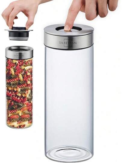 SILBERTHAL Vorratsglas mit Deckel Set - 4 Vorratsdosen mottensicher für luftdichte & auslaufsichere Aufbewahrung in der Küche