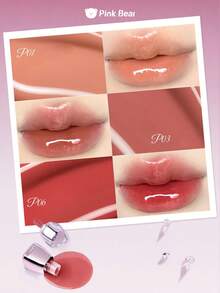 Pink Bear Moisturizing Glossy Liquid Lip Gloss, Shade 03, Plump Lips, Nourishing & Hydrating, Adorable Cartoon Packaging, Great Gift For Friends, Vibrant Color Suitable For Daily Wear, 2ml/0.07fl.Oz - 03 - Xem 10