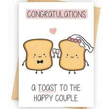 一套 - 趣味祝贺卡及信封，适用于婚礼、祝贺、祝酒、新婚夫妇祝福礼品卡 - 套裝 - 查看 7