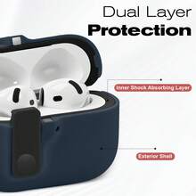 Vena For AirPods 4 Case Cover Dual Layer, With Auto Open Lock Compatible With AirPods Gen 4 4th Generation, Supports Wireless Charging, Blue - 藍色 - 查看 6