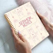 1本精美领结螺旋笔记本 - 100页简约领结经文笔记本，高品质文具，教堂祈祷日记，个人记事本及宗教礼品，信仰规划本，优雅书法设计，A5尺寸，经久耐用 - A - 查看 5