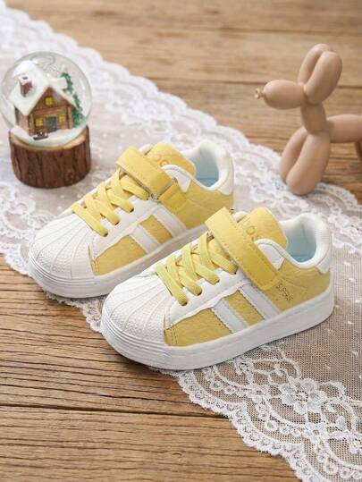 1 Pair Cute Unisex Kids Leather Casual Sneakers, Fashion Versatile Toddler/Little/Big Kid Soft Sole Non-Slip Breathable Running Shoes, Suitable For Spring, Summer, Autumn