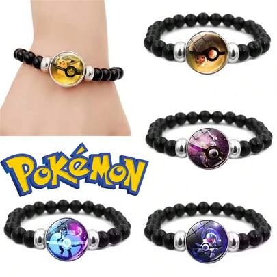 pokemon 1件时尚卡通可爱动漫宝可梦DIY串珠手链，精致清新简约女士饰品，精美手链配饰，适合学生日常佩戴或作为礼物