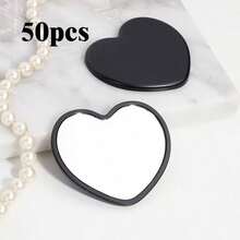 1/3/6/10/20/30/50个装心形便携式口袋镜,现代简约设计,高清画质,迷你化妆镜,学生宿舍适用,女士礼物,粉色-白色-绿色-黑色可选 - A - 查看 22