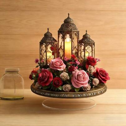 Radiant Charm, Charming Ramadan 2D Desktop Decor - Bohemian Style Acrylic Sun Catcher, Perfect For Home Accents & Window Displays, Ideal Party & Tabletop Accessory, Great Gift