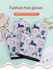 Baking Oven, Microwave Oven, Grill, And Barbecue Heat-Resistant, Insulation, And Heat-Protection Gloves. - Multicolor - View 10