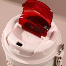 1pc Stainless Steel Coffee Cup With Stylish Design, Carry Strap, Insulated, Gift For Men And Women, Travel Mug - Multicolor - View 7