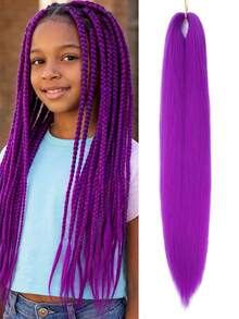 14英寸单包预拉伸深紫色编织假发，适合编发和角色扮演 - 彩色 - 查看 10