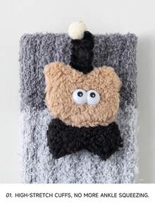 4双男女通用趣味卡通时尚眼镜帽图案加厚保暖袜，适合居家、办公、度假、送礼。 - 彩色 - 查看 5