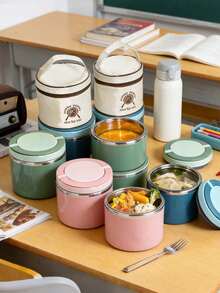 وعاء عازل للحرارة سعة 1000مل/630مل مع مقبض، من الفولاذ المقاوم للصدأ لحفظ الطعام والأطفال، وعاء طعام، وعاء حساء، كوب حساء حراري، باللون الوردي/الأخضر/الأزرق، مناسب للمكتب والسفر والمدرسة والهدايا وعودة للمدرسة والمطبخ والعطلات، يمكن استخدامه في الميكروويف، وجبة الإفطار: الشوفان - متعدد الألوان - مشاهدة 3