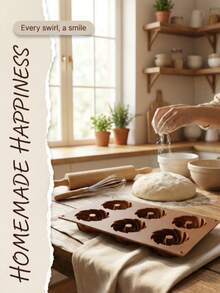 1 Set Includes 1 Silicone Donut Mold With 4 Flower Shaped Molds And 6 Swirl Shaped Molds, Easy Release And Heat Resistant. Suitable For Making Various Shaped Donuts, Cakes, Puddings, Etc. Made Of Silicone Material, Ideal For Home Baking And Dessert Shops. A Very Practical Tool For Baking Beginners And Dessert Lovers. - Multicolor - View 15