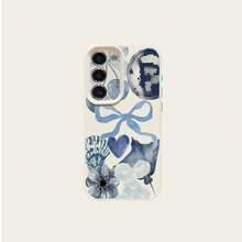 1个TPU材质清新蓝调樱桃蝴蝶结拼接图案时尚手机壳，兼容三星A05s、A12、A13、A14、A14 4G、A15、A21s、A23、A25、A32、A32 5G、A34、A35、A50s、A51、A52、A53、A54、A55、A71、A72、A73、S10、S20 FE、S20 Ultra、S21 Ultra、S22、S22 Plus、S23、S24、红米10C、12C、Note 10、11、12、13、Pro Plus、Note 8、9 Pro，全方位保护软壳手机壳 - 白色 - 查看 5