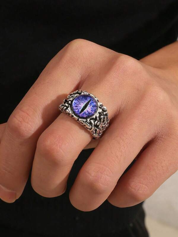 1 pièce Bague minimaliste à l'œil du diable à la mode pour hommes, convient pour un port quotidien et comme cadeau pour les amis