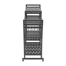 YUNRUX Gartenwerkzeug-Organisator für Garage, Kohlenstoffstahl Mehrzwecklager für Gartenwerkzeuge mit Rädern, Halter Gartenwerkzeuge 86 x 76.5 x 30 cm - A - Übersicht 9