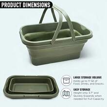 1 pieza Cesta de picnic para exteriores, caja de almacenamiento plegable multifuncional: diseño portátil de gran capacidad + tapa a prueba de polvo, organizador de aperitivos/frutas, cesta de utilidad portátil para el hogar y exteriores, cubo de pesca plegable gris, cubo de trapeador plegable multifuncional | Cubo de almacenamiento | Cubo de pesca | Para exteriores, diseño compacto adecuado para el hogar y el camping, accesorio de mesa de picnic - Multicolor - Ver 10