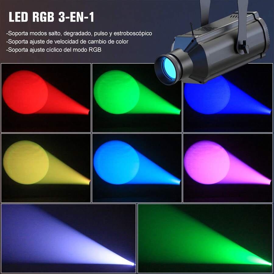 Mini focos de escenario RGB COB de 120 W, enfoque manual, control de zoom, luces de discoteca activadas por sonido DMX512 para DJ, espectáculos, escenarios, eventos, bodas, conciertos y bailes.