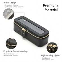 Aveniee Clear Makeup Bag Set 2-Piece Mini and Midi Travel Toiletry Organizer for Women Waterproof Cosmetic Pouch and Car Accessory for Travel Size Toiletries Black - Negro - Ver 2