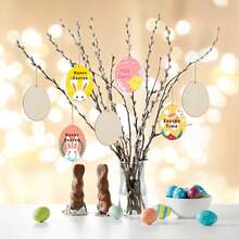 10个未上漆的木制复活节彩蛋，可用于DIY工艺品、绘画、圣诞节、生日派对、春季家居装饰，营造欢乐复活节氛围。 - 米色 - 查看 6