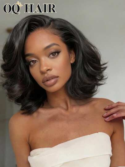 OQ 200% 密度，8-16 英寸 M 型帽，无需胶水即可佩戴，丝滑海洋波浪波波头，9x6 透明蕾丝前额假发，预漂白，细小发结，自然色，预拔发际线，情人节礼物，无需胶水，新手友好，耐用持久，轻盈帽型，全天舒适，掉发极少，适合日常佩戴，办公室女性适用。