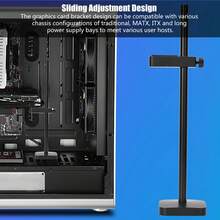 Soporte para tarjeta gráfica de aluminio anodizado VC-2 pulido, soporte de zócalo, negro - Negro - Ver 2