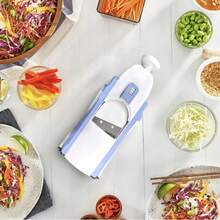 Multi-Functional Vegetable Cutter, Household Potato Shredder, Vegetable Slicer/Dicer, Vertical Vegetable Cutter, Food Shredder, Fruit Slicer, French Fry Slicer, Kitchen Accessory, Small Household Tool. - Blue - View 6