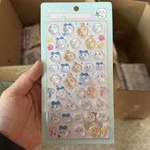 1张儿童动漫卡通3D贴纸，可爱动物猫咪贴纸，DIY手工3D贴纸，适用于DIY手机壳、DIY贴纸笔记本、DIY手工、笔记本电脑、礼品包装、派对装饰，完美的节日礼物，送给粉丝和朋友的礼物，返校礼物（款式随机） - 彩色 - 查看 11