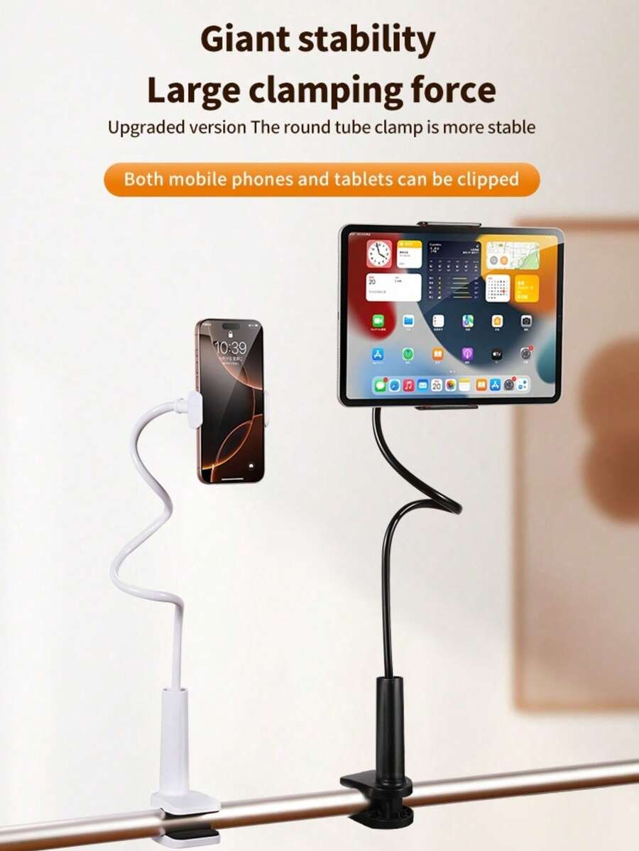 1pc An Adjustable Long Gooseneck Phone Stand - Carbon Steel Lazy Stand, With A 360° Rotatable Clip, Suitable For Watching Videos On The Bed Or Table - No Battery Required Compatible With IPhone, Android Phone, Gift For Birthday, Family, Friends 360 Degree Rotating, Bed Lazy Stand, Phone Holder