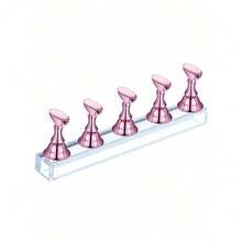 Nail Stand For Press On Nails Display, Magnetic Fake Nails Holder For Painting Nails Practices, Beginner Acrylic Nail Art Kit Accessories, Nail Salon Equipment And Decor,Nail Supplies,Nail Tools,Nail Art Tools,Back To School,Nails,Nail Tools For Press On Nails - Hồng - Xem 2