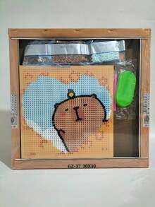 Kits De Pintura Diamantes De Capibara Diy 30x30+20x20 - Naranja corazon - Ver 2