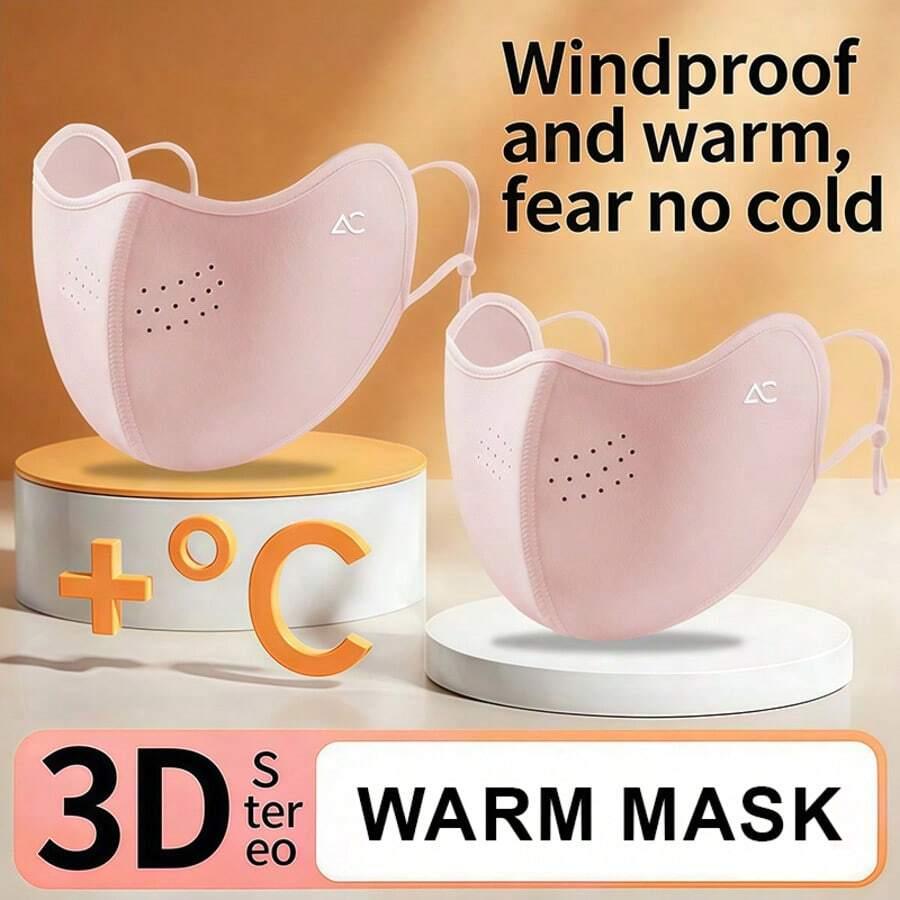Warm Face Mask For Autumn/Winter, Dust-Proof And Cold-Proof, Women's Cycling Face Mask, Thick Fleece Warm Face Mask, Thick Windproof And Cold-Proof, Breathable 3D Face Mask - Multicolor - View 1