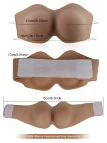 Silicone Breast Form Adhesive Bra Style, Soft And Realistic Artificial Silicone Chest Piece - Beige - View 6