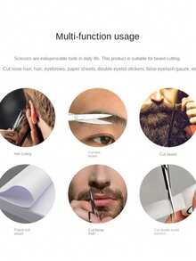 11.3cm Stainless Steel Eyebrow Scissors, Makeup Scissors For Eyebrow Trimming, Double Eyelid Tape Cutting, Makeup Artist Use, Household Gauze Scissors - Scissors - View 2