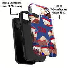 Muchos fans de South Park formando una estrella. Esta elegante funda es compatible con iPhone 17, 16, 15, 14 Pro Max, 13, 12, 11, XR y XS Plus. Fabricada en TPU flexible, resistente a golpes y arañazos, ofrece una excelente protección contra caídas y un agarre cómodo. Es un regalo ideal para familiares, amigos y seres queridos, y una opción perfecta para festivales. - Blanco - Ver 6