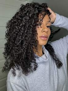 QVR QUEEN VIRGIN REMY QVR 1PC Burmese Curly Human Hair Bundles Natural Black Pixie Curl Human Hair Weave 10-20 Inch Burmese Spiral Curl Brazilian Hair Bundle With Double Strong Weft Soft Fluffy Bouncy Curly Wavy Hairpiece For Wigs Virgin Remy Human Hair - Natural Black - View 6